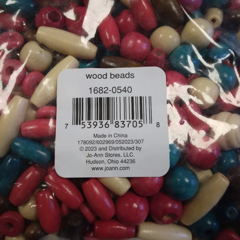 BEADS Hildie & Jo Colorful Wooden Beads, 1400 Count, 1 Pound Of Beads